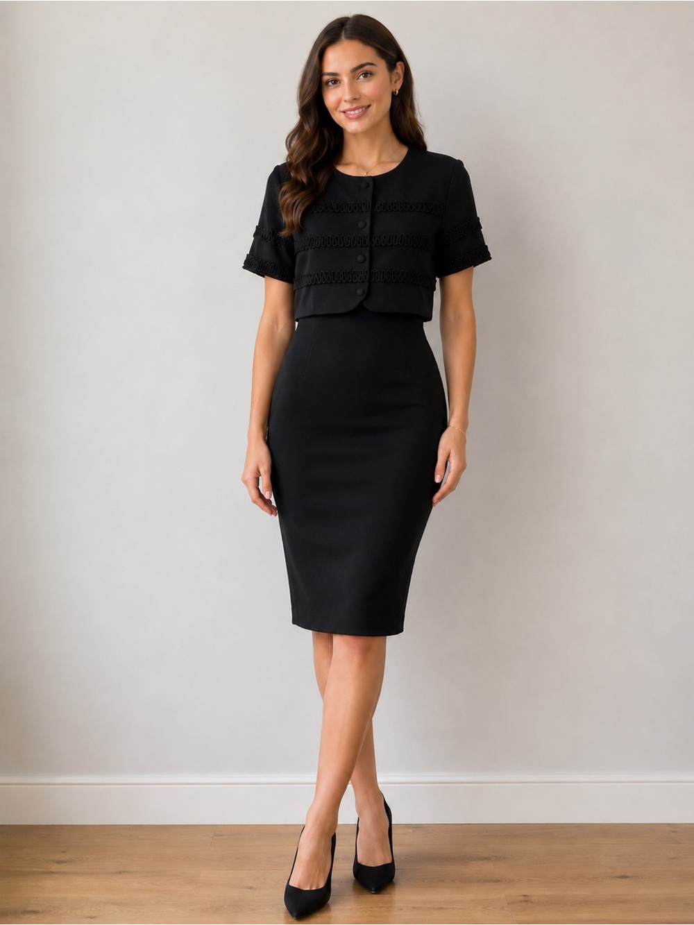 Vintage Pat Argenti Black Dress 8
